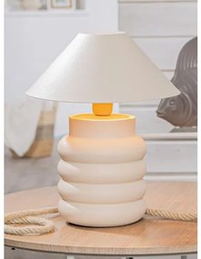 Kovové krémové stolné svietidlo RIPPLE
