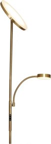 LED stmievateľná stojacia lampa NORA LED/25W/230V 2200/3000/4000K + LED/5W 3000K zlatá + diaľkové ovládanie