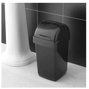 Čierny odpadkový kôš Addis Roll Top, 22,5 x 23 x 42,5 cm