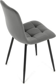 Jedálenská stolička zamatová, sivá CT-281 GREY4