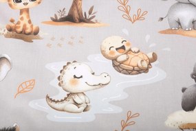 Detské bavlnené obliečky do postieľky 120x90 cm BABYMAM PREMIUM - Dobrodružstvo v džungli
