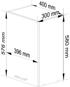 Horná kuchynská skrinka OLIWIA W40 H580 biela