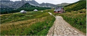 Obraz - Horská krajina s domčekmi (120x50 cm)