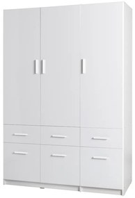 Skriňa Snow 04 136 cm lesklá/biela alpská