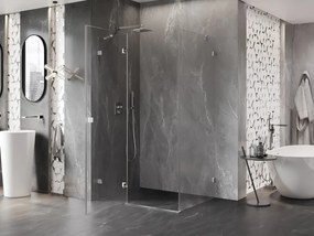 Mexen Lunar, výklopný sprchový kút ľavý 70 x 80 cm, číre sklo, chrómový profil, 834-070-080-01-00-L