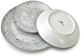 Porcelánová sada 18 ks STRIPES GREY šedá