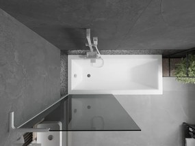 Mexen Next L, 1-krídlová vaňová zástena 80 x 150 cm, 6mm šedé sklo, biely profil, 895-080-000-03-40-20