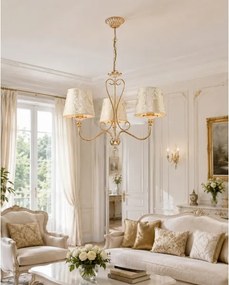 BRILAGI - Luster na reťazi SONIA 3xE27/15W/230V, priemer 64 cm, krémová/patina