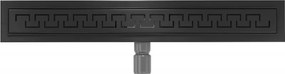 Mexen Flat nerezový sprchový žľab 60 cm, vzor M15 čierna, 1724060-15