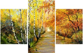 Obraz - Romantická alej pozdĺž vody, olejomaľba (90x60 cm)