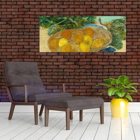 Obraz - Vincent van Gogh, Still Life of  Oranges and Lemons with  Blue Gloves, reprodukcia (120x50 cm)
