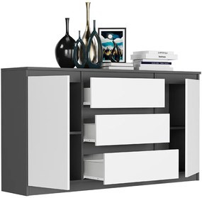 Priestranná komoda R-140-S3 - rôzne farebné prevedenia biela