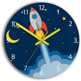 Detské nástenné hodiny Raketa 30 cm viacfarebné