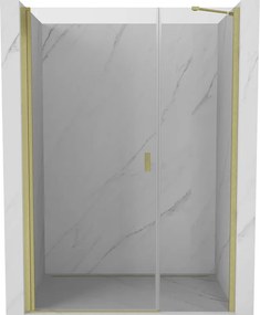 Mexen Mist-B, 1-krídlové sprchové dvere 110 cm, číre sklo, zlatý matný profil, 8A2-110-001-55-00