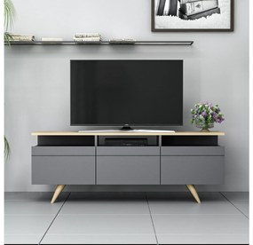 TV stolík/skrinka Vulema 2 (antracit + dub) . Akcia -18%. Vlastná spoľahlivá doprava až k Vám domov. 1095467