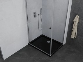 Mexen Pretoria, sprchovací kút 70 (dvere) x 120 (stena) cm, 6mm číre sklo, chrómový profil + čierna sprchová vanička, 852-070-120-01-00-4070