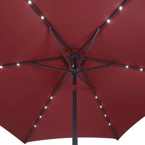 InternetovaZahrada LED slnečník Florida Ø300 cm - červený