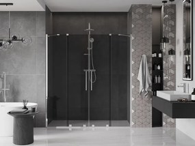 Mexen Velar Duo, posuvné sprchové dvere do otvoru 170 cm, 8mm šedé sklo, chrómová, 871-170-000-42-01