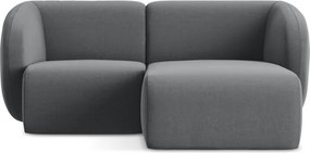 Sivá zamatová rohová pohovka (pravý roh/s leňoškou) Lani – Makamii