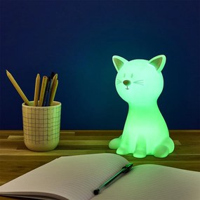 LED detské nočné svetlo CATTY 19cm, biela