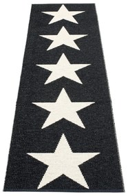 Čierno-biely vnútorný a vonkajší behúň 70x250 cm Viggo Black – Pappelina