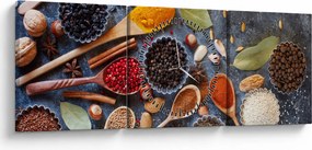 Obraz - Korenie (s hodinami) (90x30 cm)