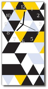 Sklenené hodiny vertikálne Umenie farebné trojuholníky 30x60 cm
