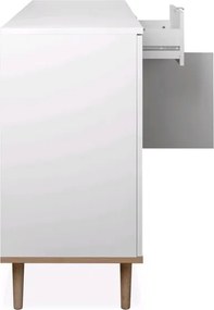 Skrinka so zásuvkou Göteborg, biela / dub sonoma