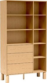 Moderná dizajnová knižnica CAJA dub bookmatch 110 cm