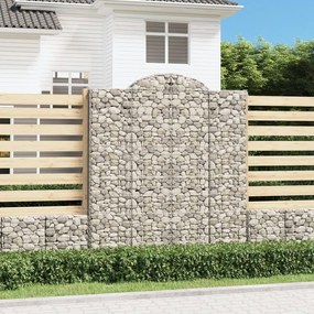 Oblúkový gabionový kôš 5 ks 200x30x220/240cm pozinkované železo 3146239