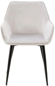 Jedálenská stolička Vessa - zamat - svetlo šedá