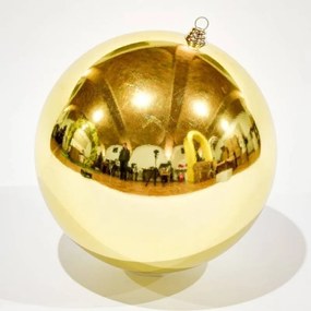 Plastová guľa, priemer 40 cm, zlatá, lesklá, verzia 2