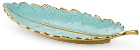 Dekoračný podnos HIRAL 4 04 svetlomodrý / zlatý