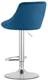 Modrá barová stolička VELVET KAST