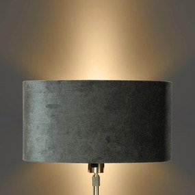 Stolová lampa zlatá s oválnym zamatovým tienidlom zelená 35 cm - Parte