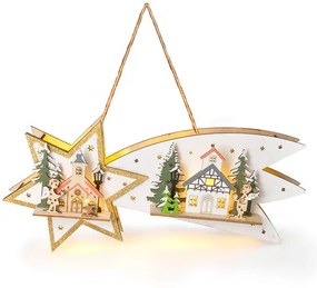 Solight LED vianočná kométa, 10x LED, 30 cm, 2x AA