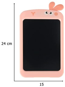 KIK Grafický LCD kresliaci tablet 8,5" so stylusom, ružový zajačik