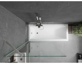 Mexen Next, 1-krídlová vaňová zástena 90 x 150 cm, 6mm číre sklo, oceľová, 895-090-000-00-00-97