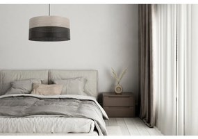 Light Home Závesné svietidlo Wood, 1x svetlobéžová dubová dýha/čierne PVCové tienidlo, (fi 44cm)