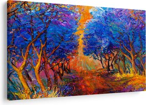 Obraz - jesenné koruny stromov, moderný impresionizmus (90x60 cm)