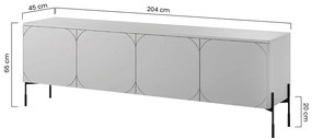 TV stolík Sonatia 200 cm - olivová