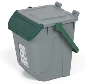 Mobil Plastic Plastový odpadkový kôš na triedenie odpadu ECOLOGY, sivá/zelená