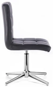 LuxuryForm DESIGN Stolička TOLEDO na striebornom kríži - čierna