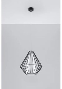 Luster na lanku DEMI 1xE27/60W/230V čierna/biela