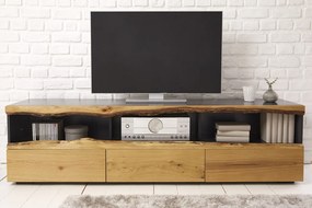 Dizajnový stolík pod TV z masívu Wild Oak Dub šedá 180cm