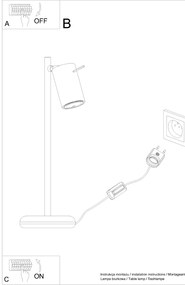 Stolná lampa Ring, 1x biele kovové tienidlo