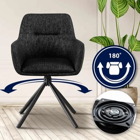 Stolička Tipton, látka - čierna