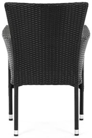 Autronic BONTEC Záhradná stolička, kov, polyratan, čierna, AZC-S2117 BK Farba: Čierna