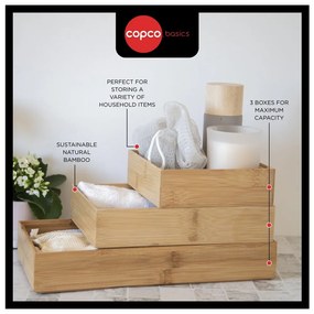 Bambusové organizéry do zásuvky v súprave 3 ks Copco - Kitchen Craft