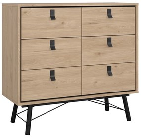 Nízka komoda v dekore duba v prírodnej farbe 102x99 cm Ry – Tvilum